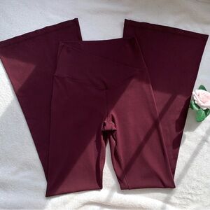 *Like-New* Aerie Real Me Burgundy Crossover Flare Leggings